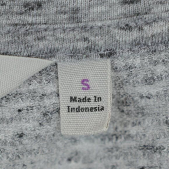 Athleta Women's Small Gray Linen Blend Scoop Neck 3/4 Sleeve Knit Blouse - Picture 7 of 9